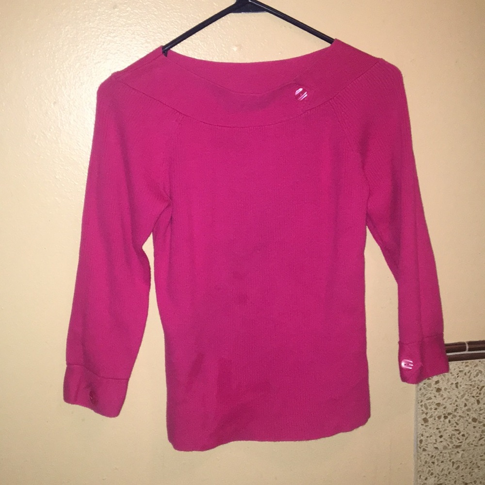 Rafaella pink boat neck sweater small s blouse